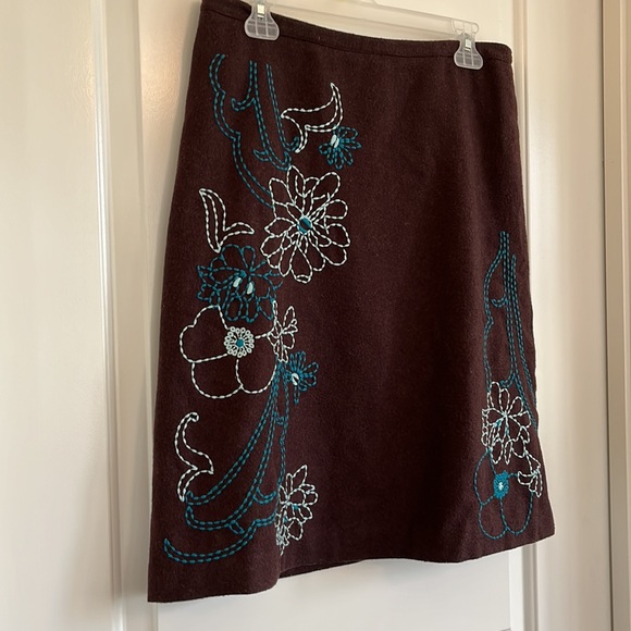 Ricki's vintage wool embroidered full skirt size 8 - Picture 2 of 3